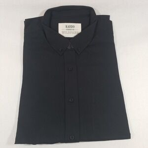 Kardo‎ Wildfang Shirt Mens Extra Large Black Everett 100% Cotton Button Up New